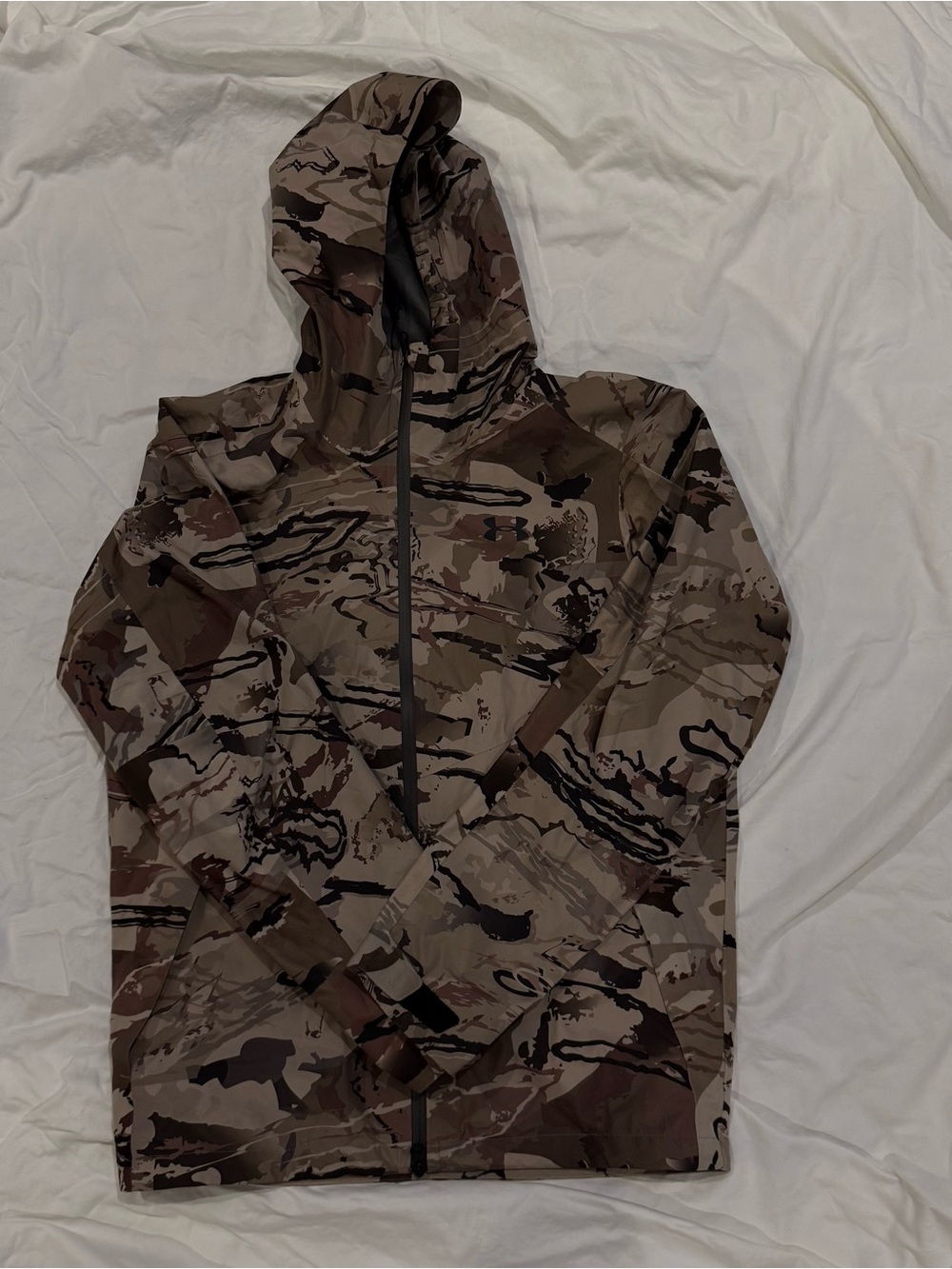 Gortex Under Armour Men's Hooded Camo Raincoat - Brown/Tan/Black